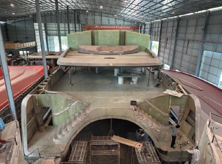 a large machine in a factory aboard AZURE III Yacht for Sale