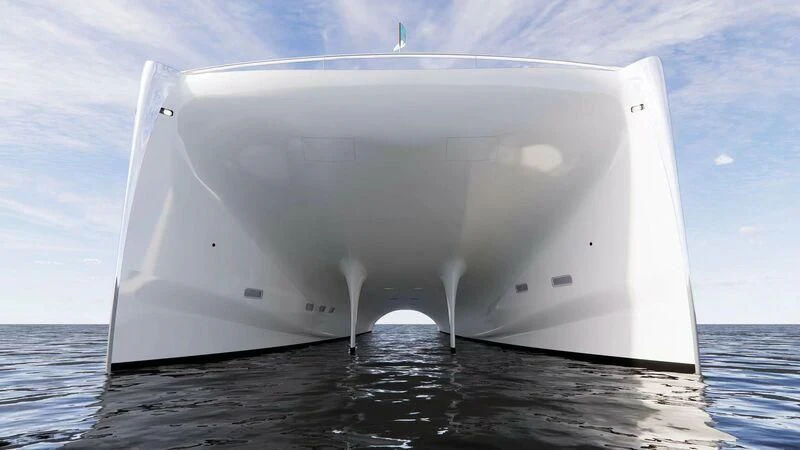 a large white object in the water aboard AZURE III Yacht for Sale