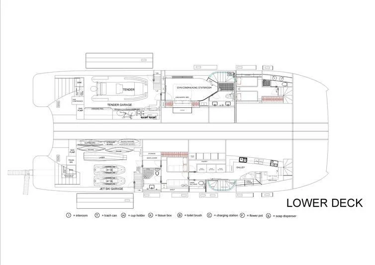 diagram aboard AZURE III Yacht for Sale