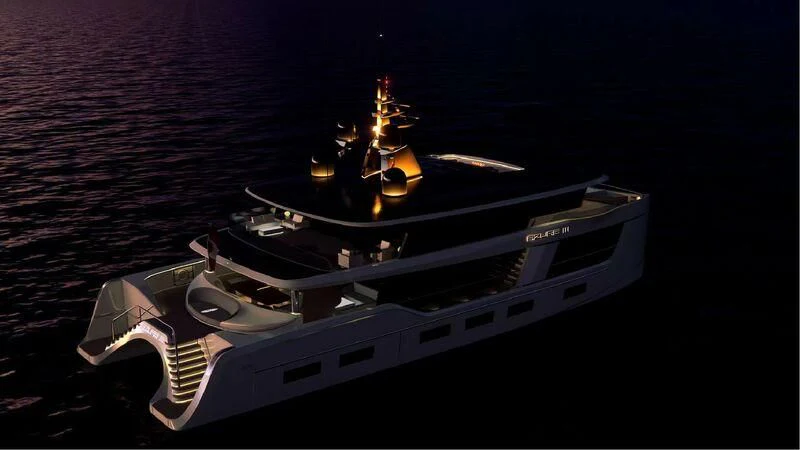 a boat with a person on the front aboard AZURE III Yacht for Sale