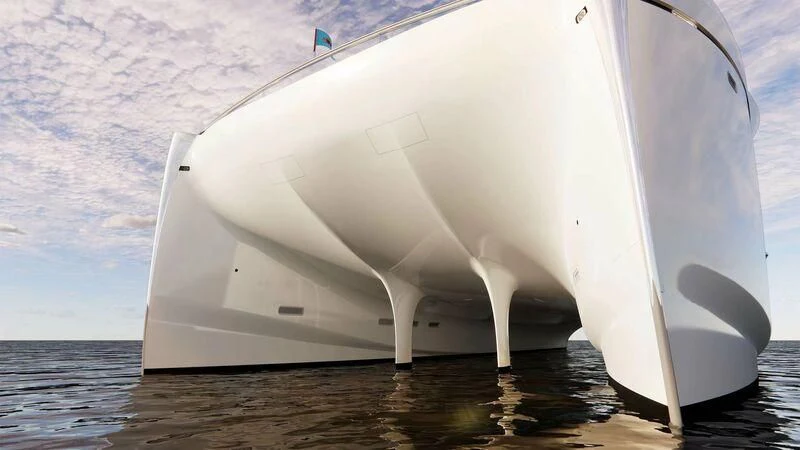 a close-up of a white ship aboard AZURE III Yacht for Sale