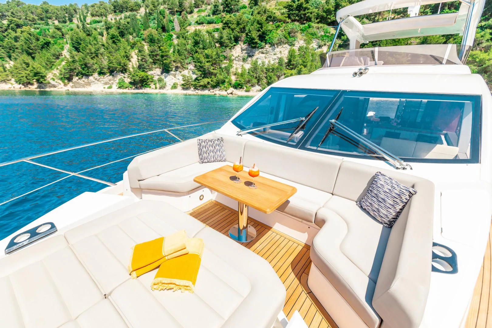 a boat on the water aboard HIDEAWAY Yacht for Charter