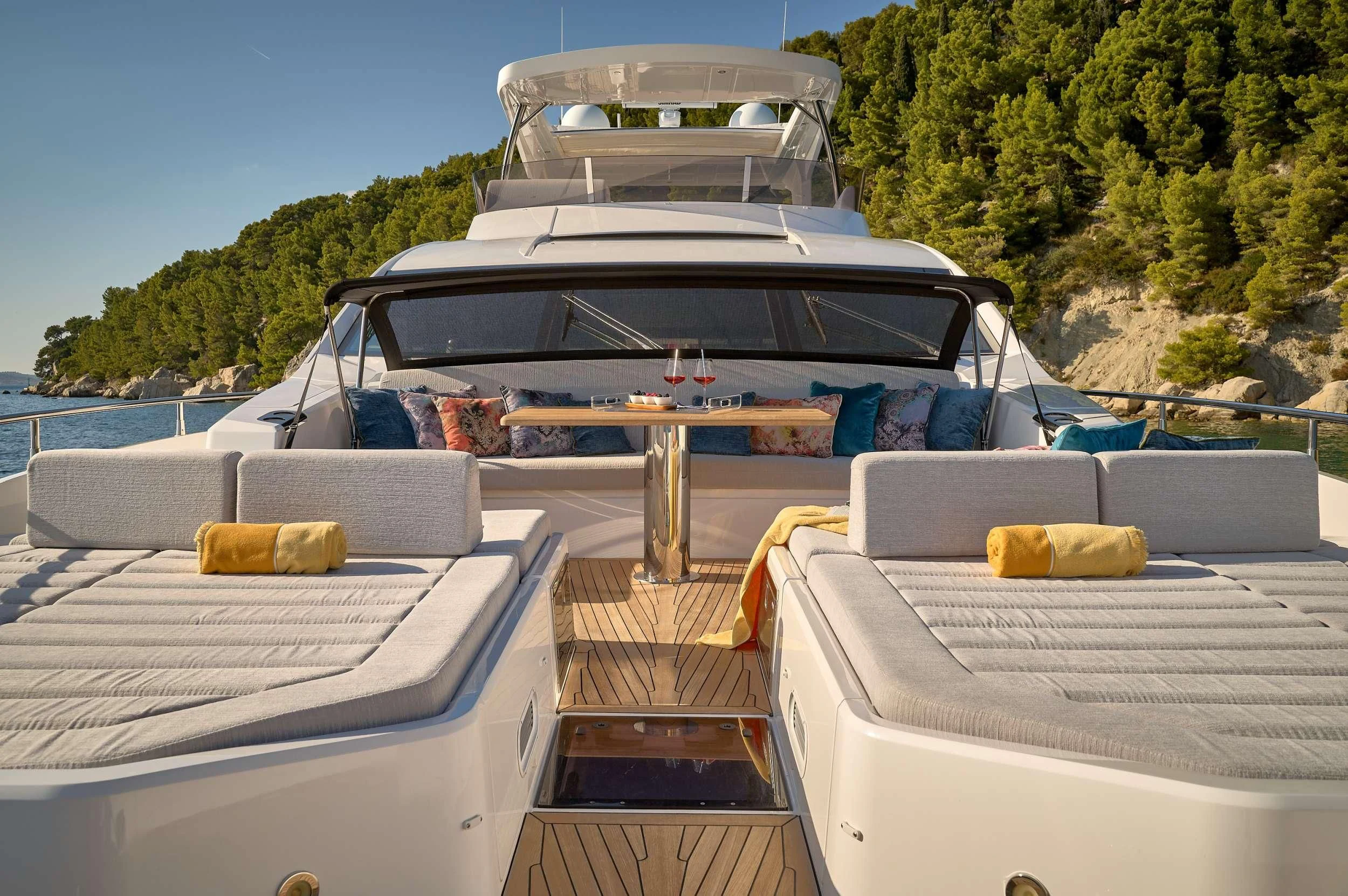 a boat on a deck aboard HIDEAWAY Yacht for Charter