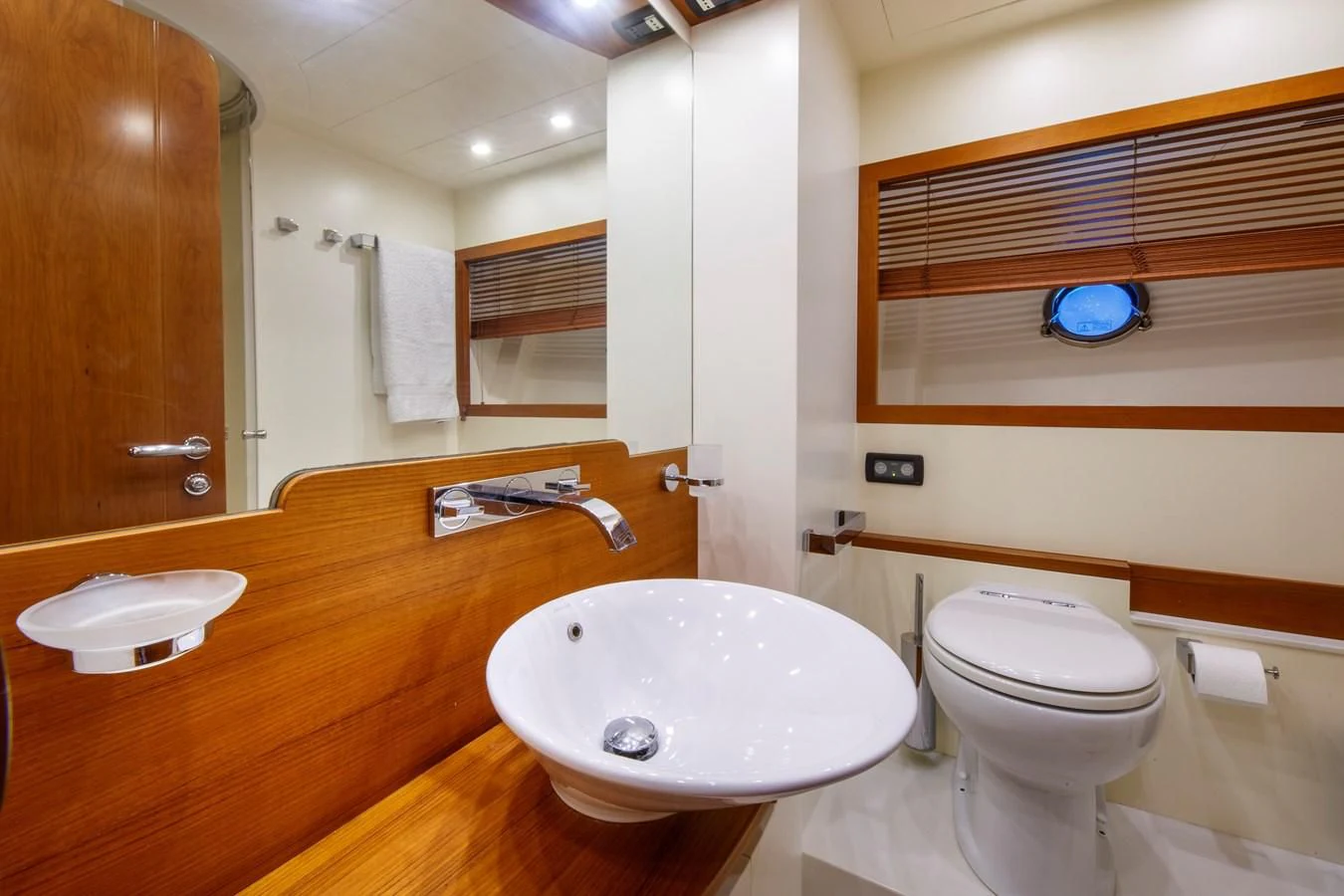 a bathroom with a sink toilet and a bathtub aboard TRUE AUSTRIAN Yacht for Sale