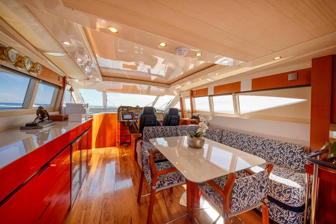a room with a table and chairs aboard TRUE AUSTRIAN Yacht for Sale