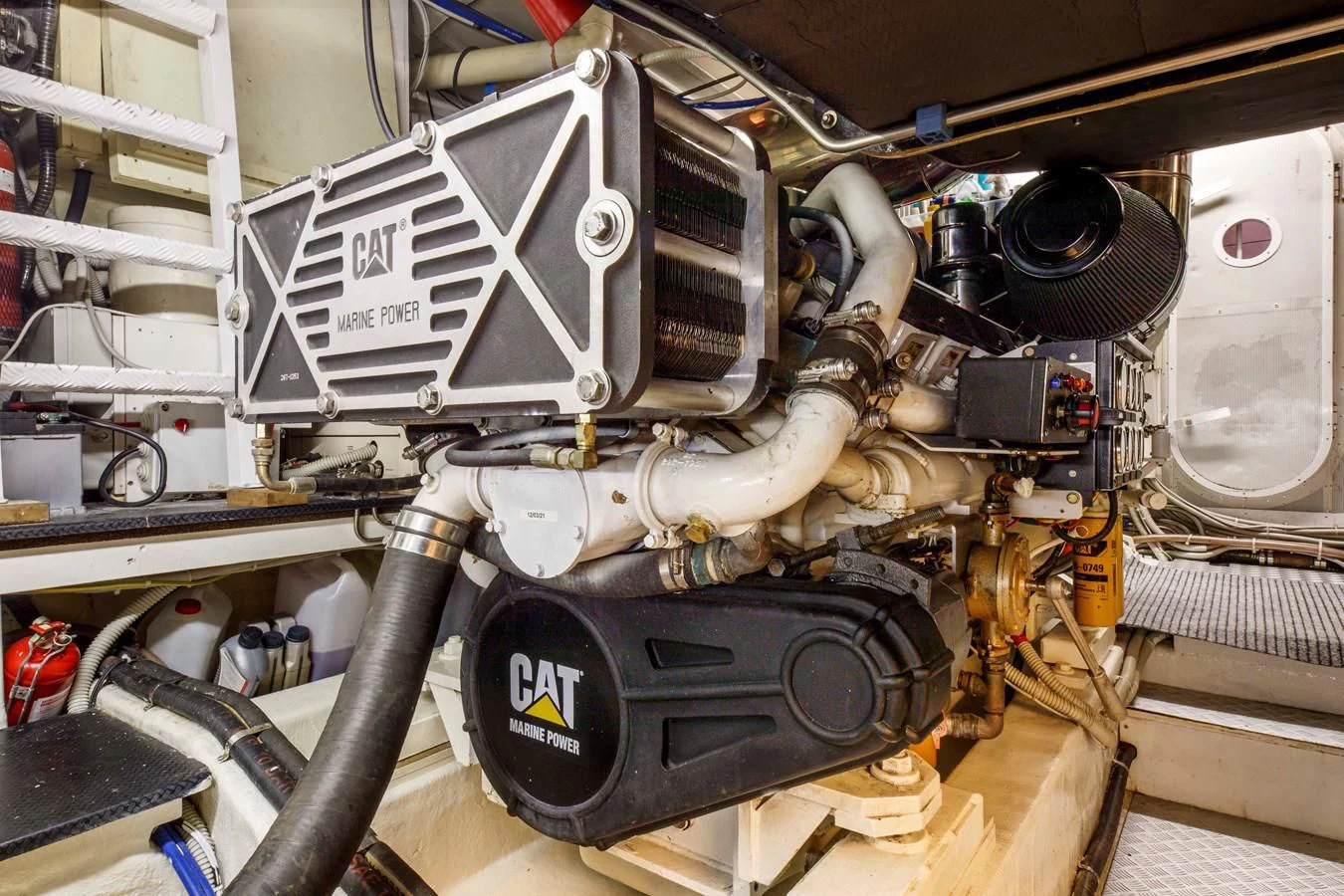 a machine with a large metal cylinder aboard TRUE AUSTRIAN Yacht for Sale