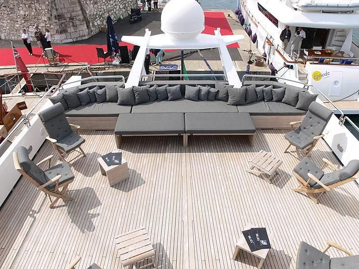 a model of a space ship aboard LADY IN BLUE Yacht for Sale
