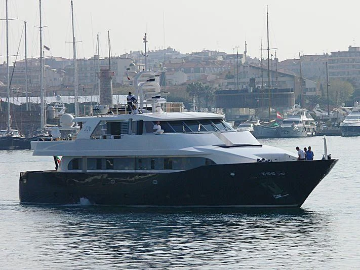 a boat in the water aboard LADY IN BLUE Yacht for Sale