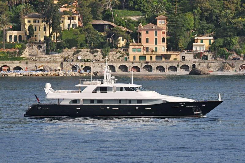 a boat on the water aboard LADY IN BLUE Yacht for Sale
