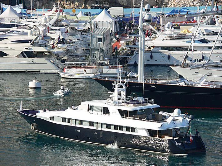 a boat in the water aboard LADY IN BLUE Yacht for Sale