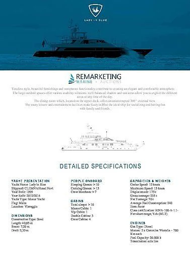 graphical user interface aboard LADY IN BLUE Yacht for Sale
