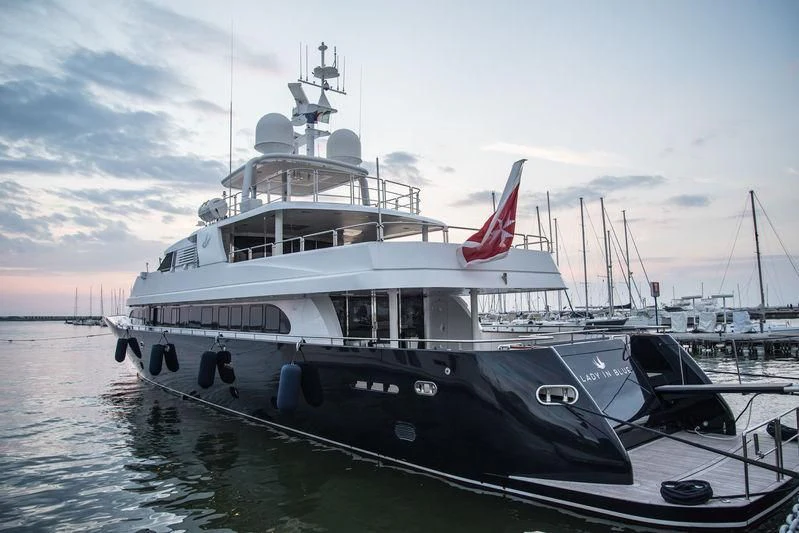 a boat on the water aboard LADY IN BLUE Yacht for Sale