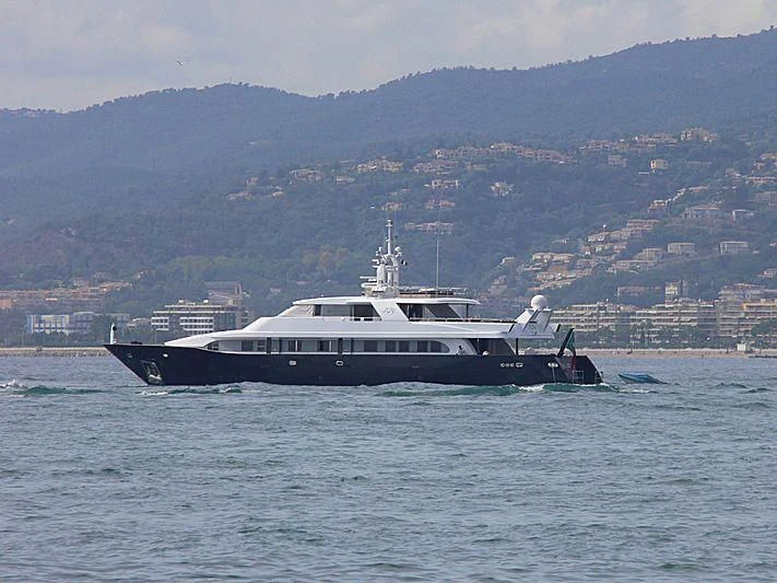 a boat in the water aboard LADY IN BLUE Yacht for Sale