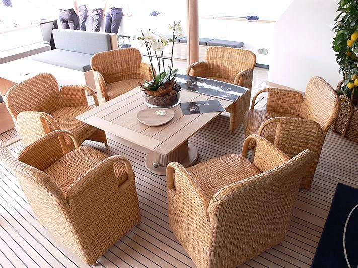 a table and chairs in a room aboard LADY IN BLUE Yacht for Sale