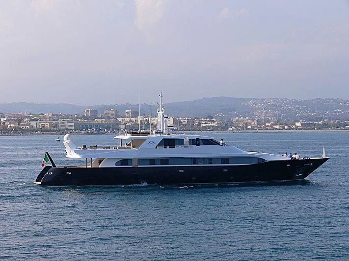 a boat in the water aboard LADY IN BLUE Yacht for Sale