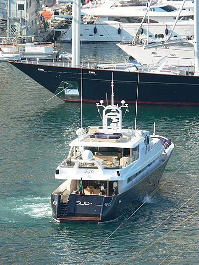 a boat sailing on the water aboard LADY IN BLUE Yacht for Sale