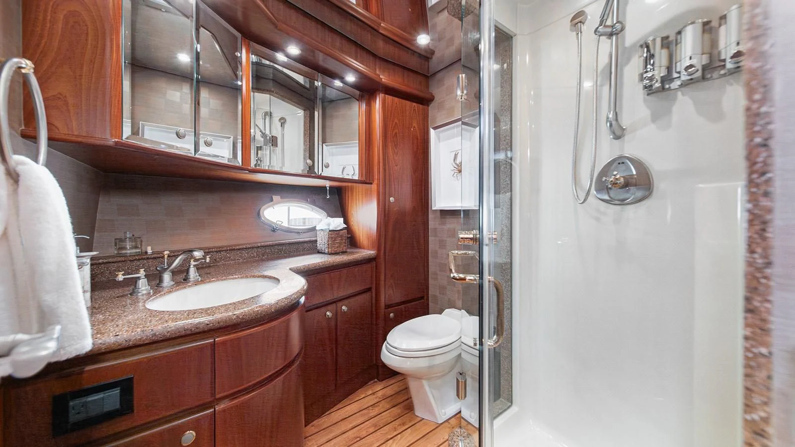 a bathroom with a sink and a toilet aboard FAN TAIL Yacht for Sale