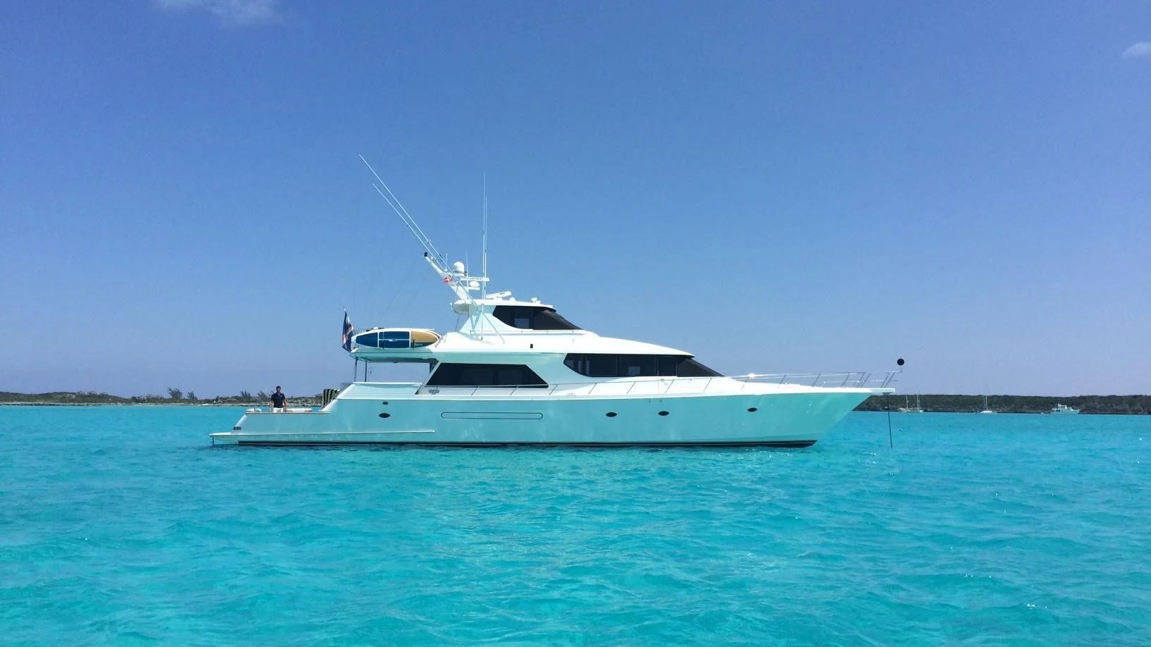 a white yacht in the water aboard FAN TAIL Yacht for Sale