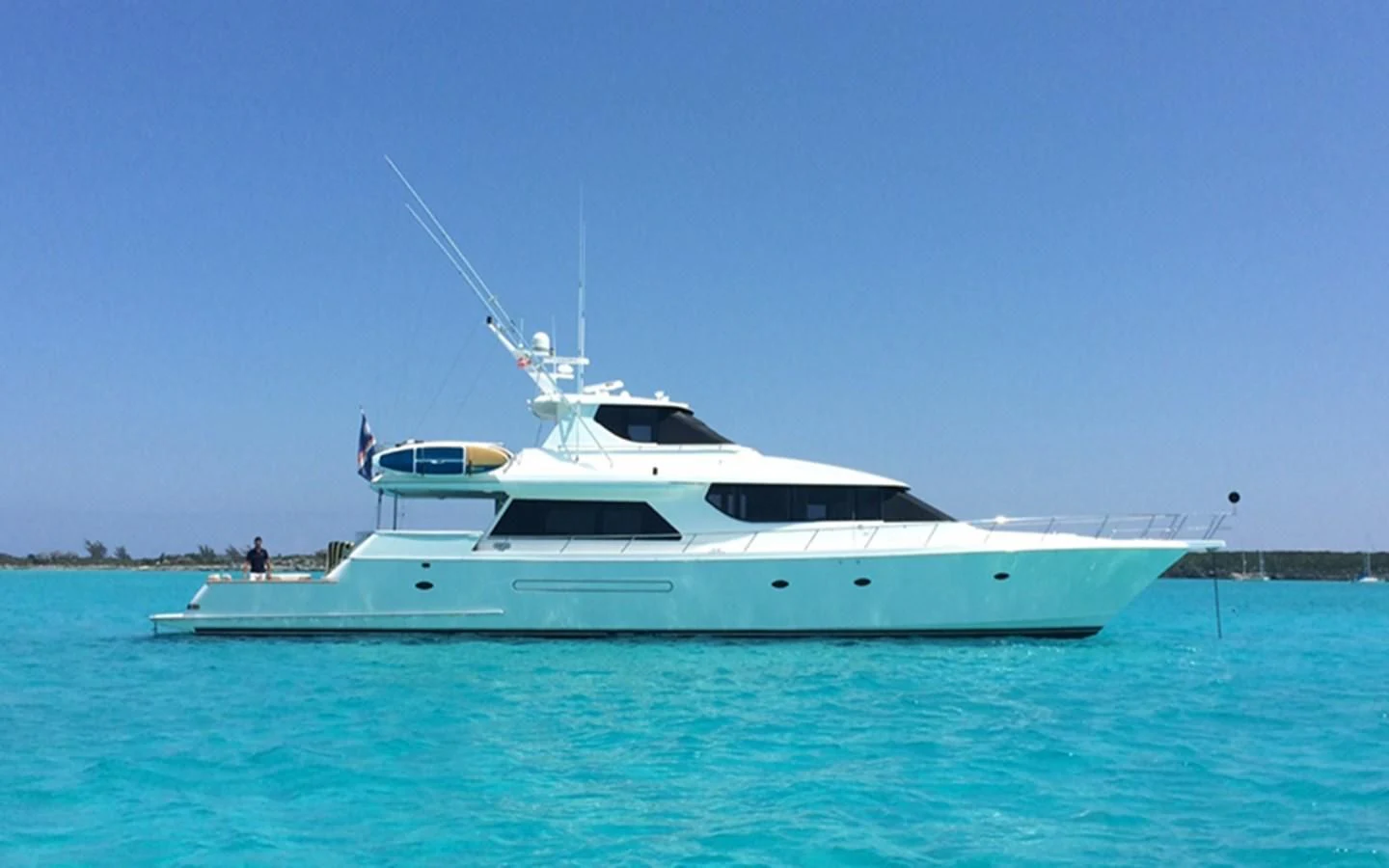 a white yacht in the water aboard FAN TAIL Yacht for Sale