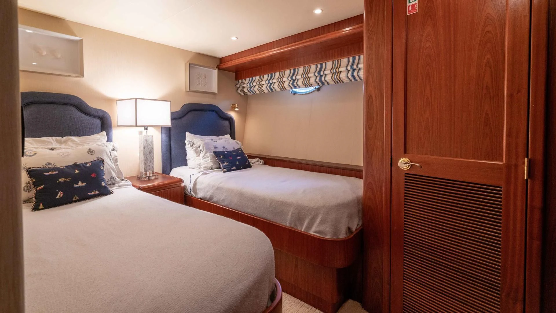 a couple of beds in a room aboard FAN TAIL Yacht for Sale