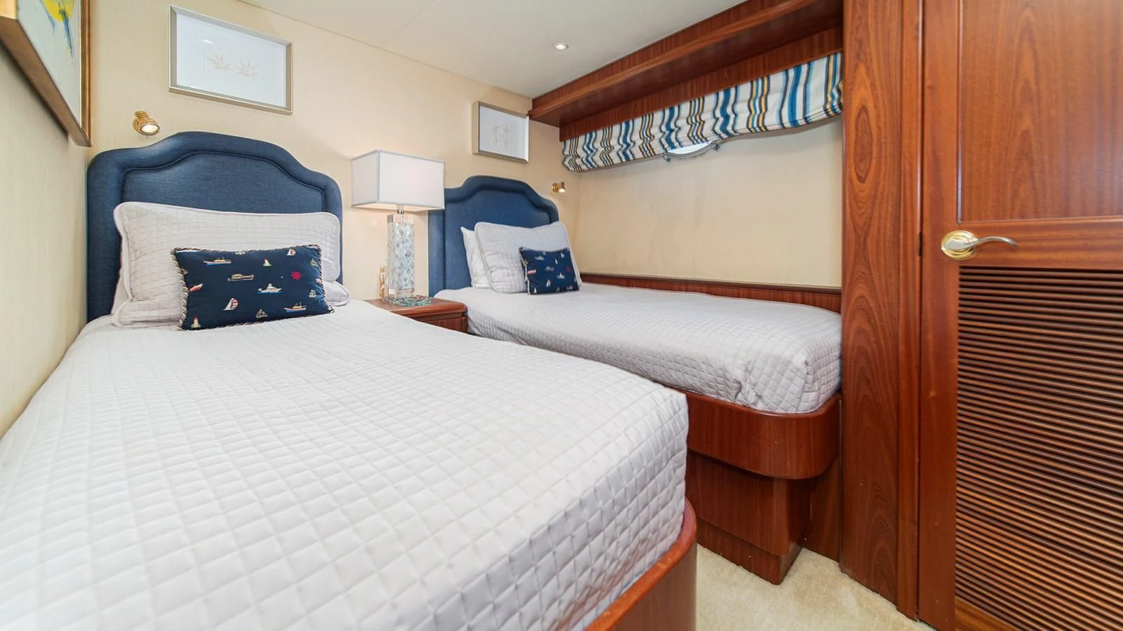 a couple of beds in a room aboard FAN TAIL Yacht for Sale
