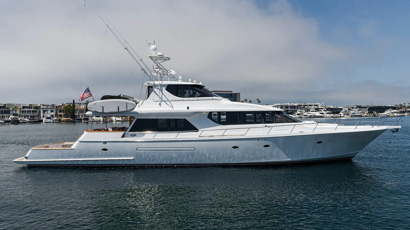 a large white boat in the water aboard FAN TAIL Yacht for Sale