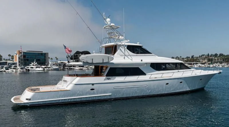 a white yacht in the water aboard FAN TAIL Yacht for Sale