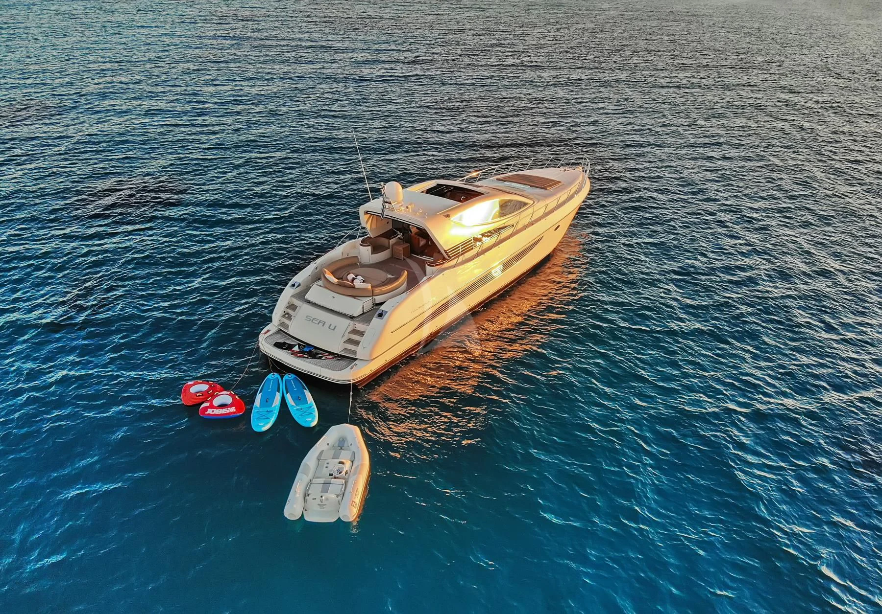 a boat on the water aboard SEA U Yacht for Charter