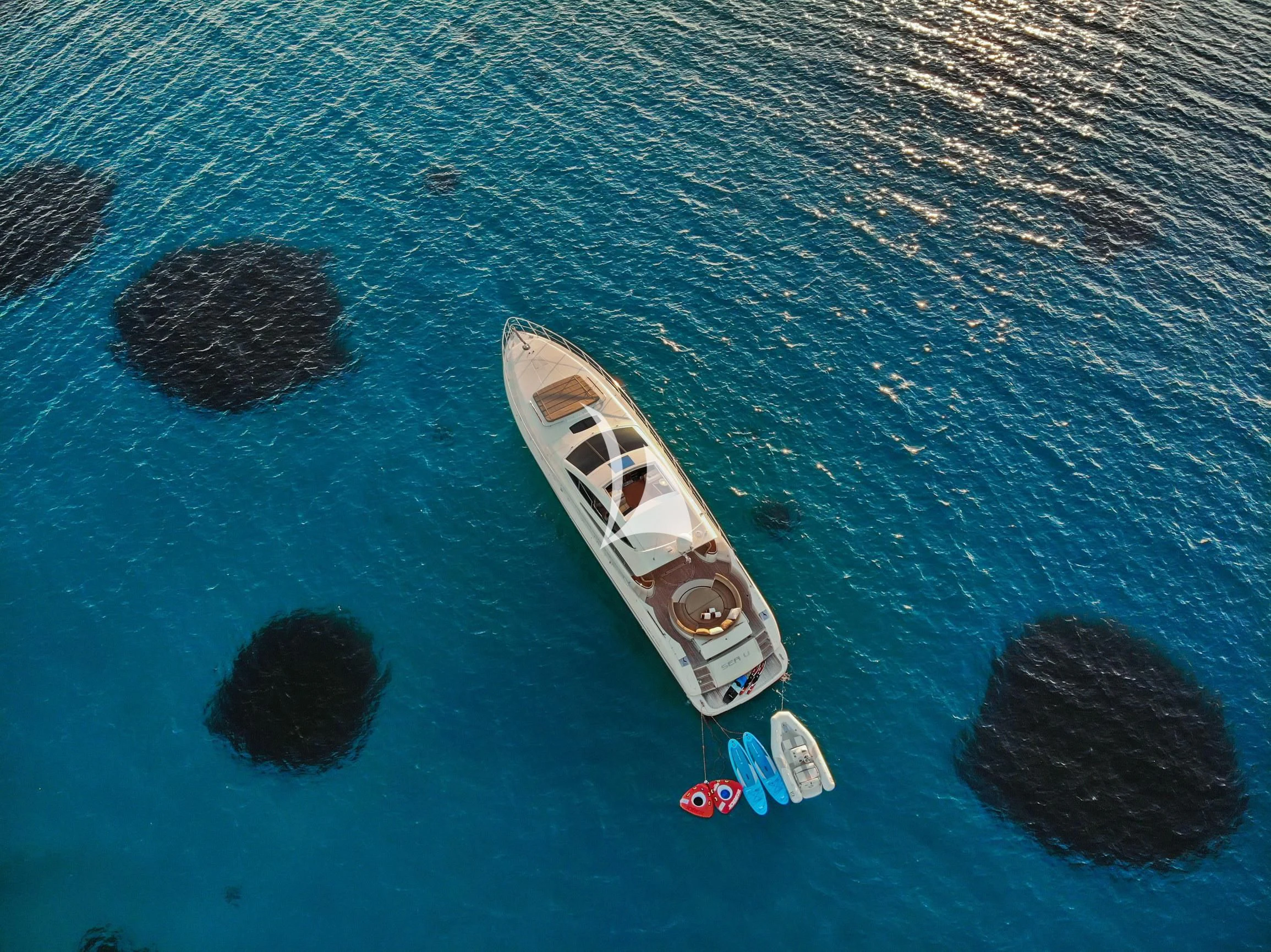 a boat in the water aboard SEA U Yacht for Charter