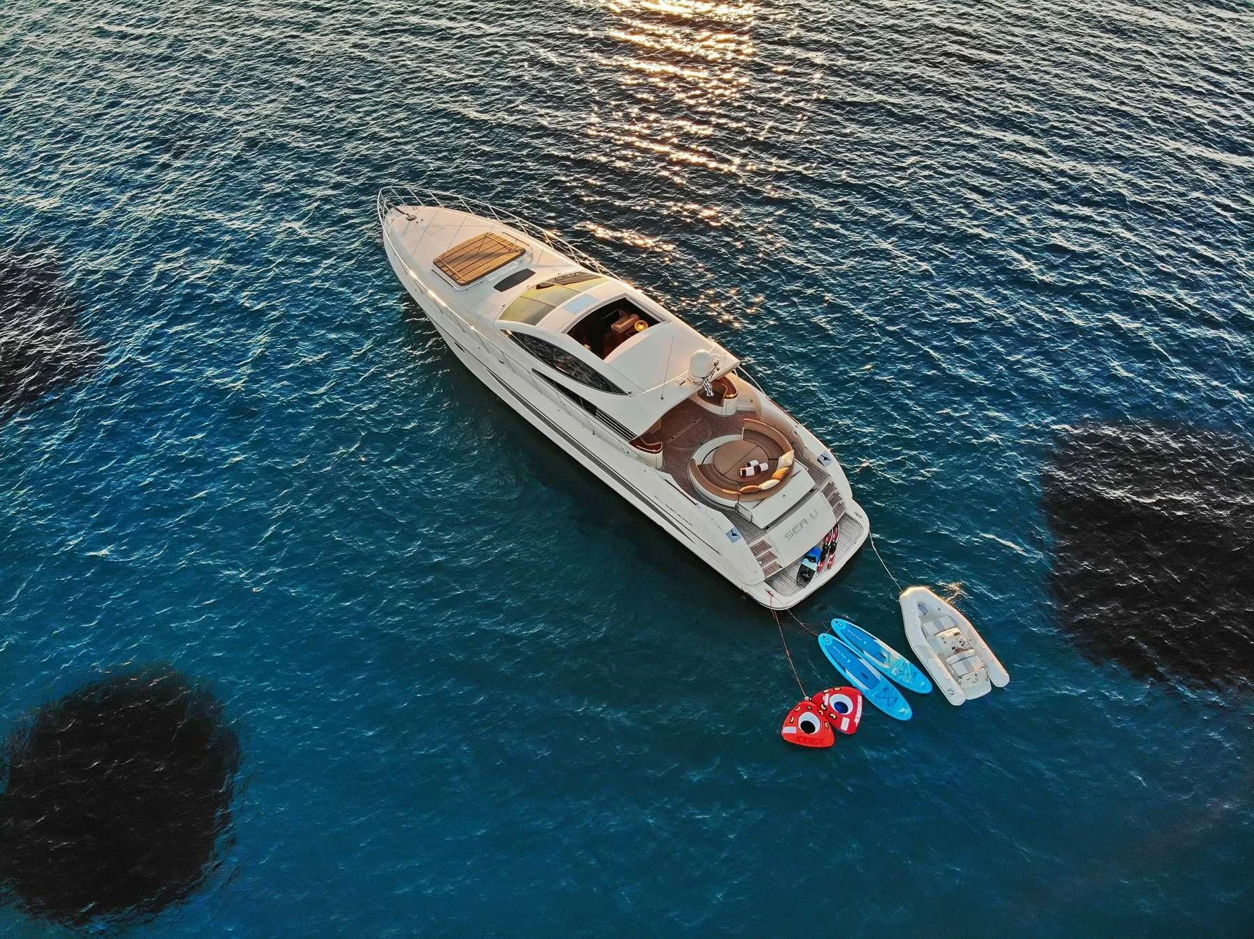 a boat on the water aboard SEA U Yacht for Charter