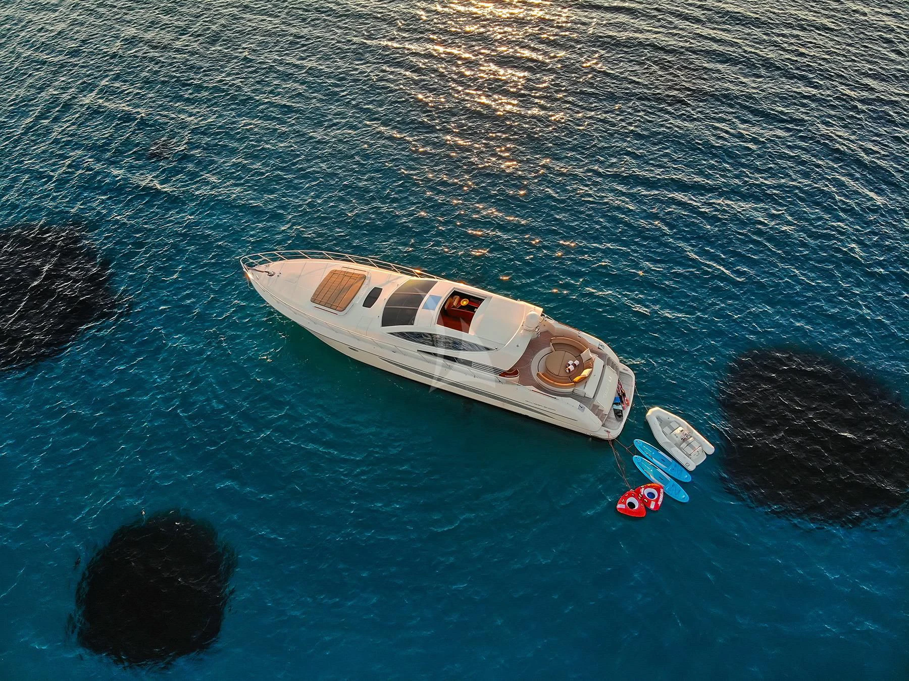 a boat in the water aboard SEA U Yacht for Charter