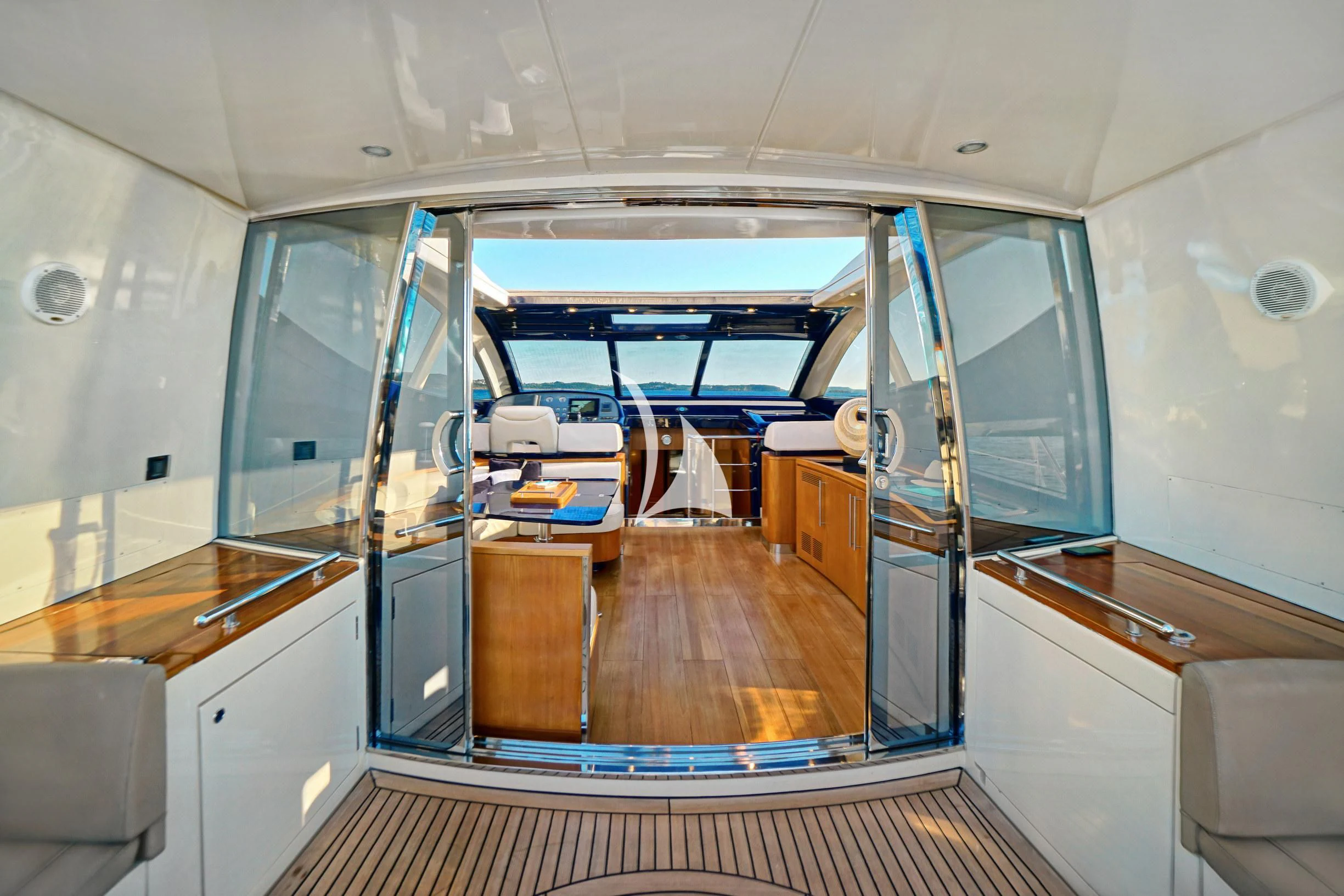 inside of a boat aboard SEA U Yacht for Charter