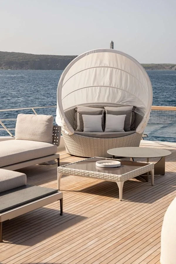 a chair on a boat aboard 2022 SANLORENZO SL120A Yacht for Sale