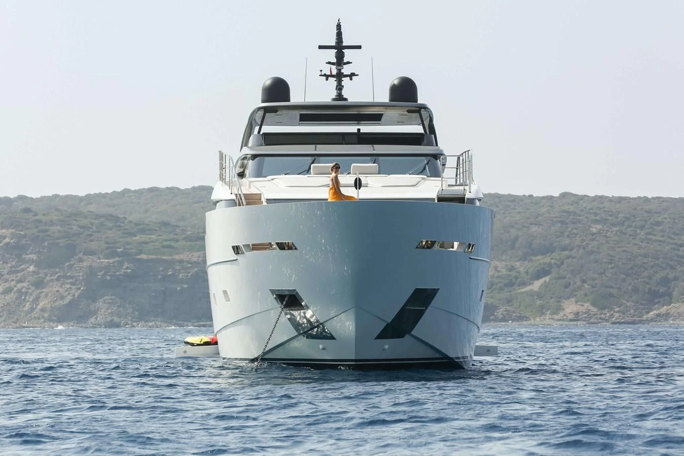 a large white boat in the water aboard 2022 SANLORENZO SL120A Yacht for Sale