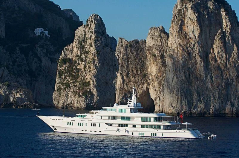 a boat in the water aboard SIRAN Yacht for Sale