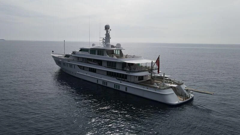 a large boat in the water aboard SIRAN Yacht for Sale