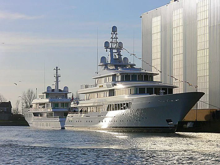 a couple of large boats in the water aboard SIRAN Yacht for Sale