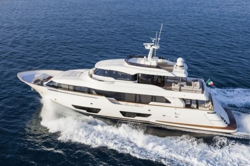 a white yacht on the water aboard MIOTU 4 Yacht for Sale