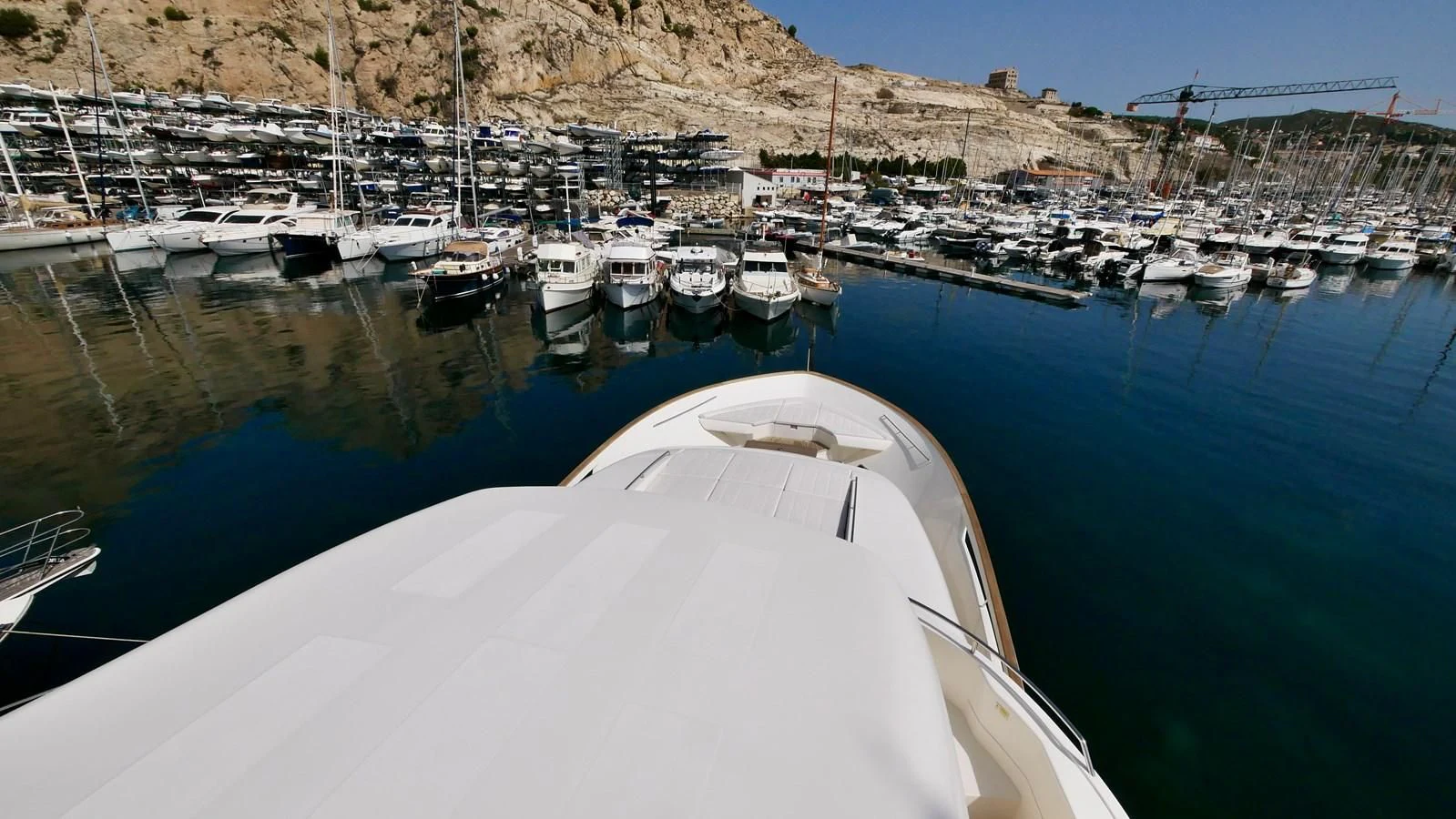 a boat dock with boats aboard MIOTU 4 Yacht for Sale