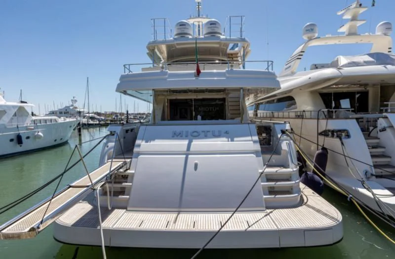 a group of boats in a harbor aboard MIOTU 4 Yacht for Sale