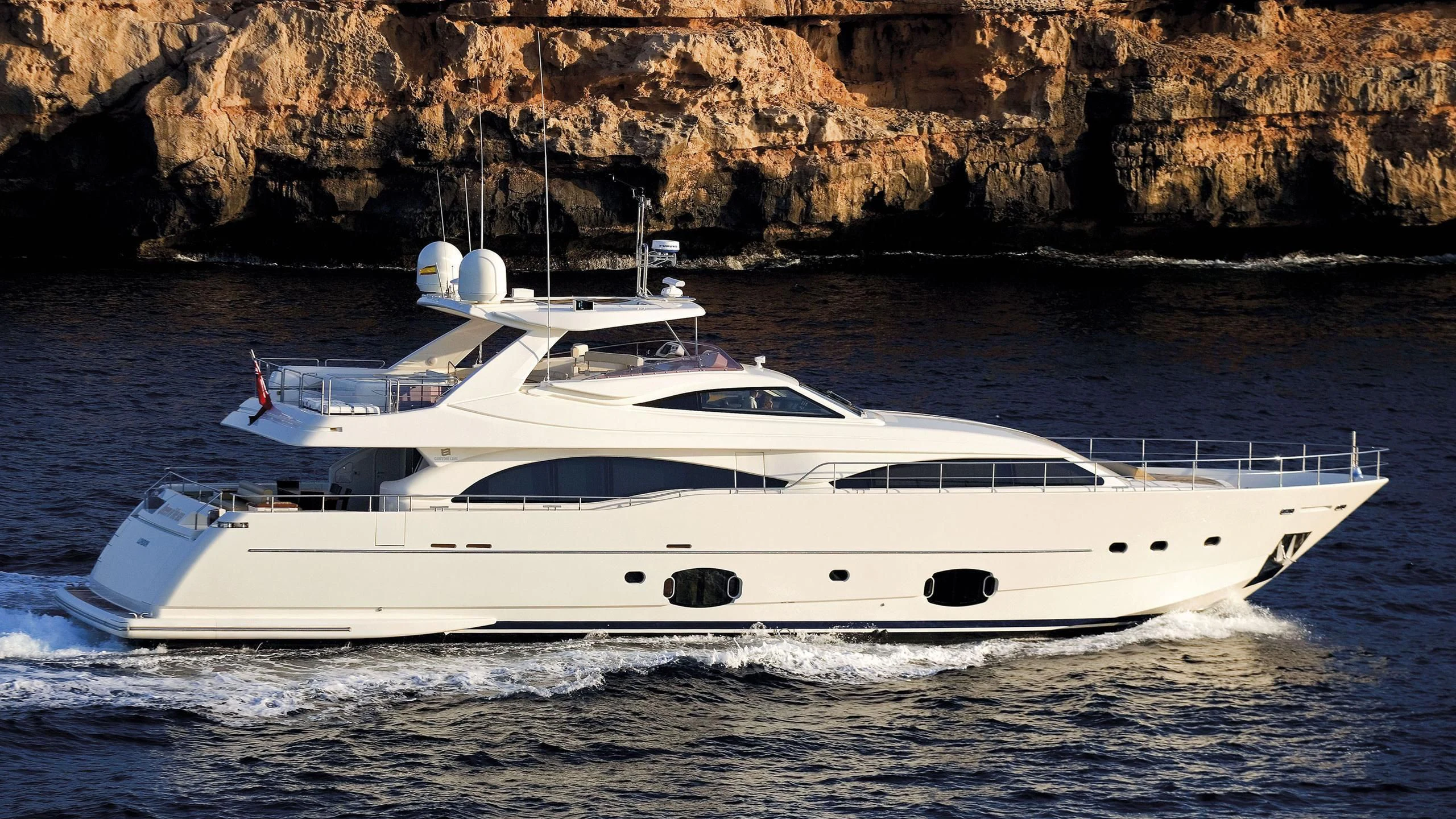 a white yacht in the water aboard CEYLANIM Yacht for Sale