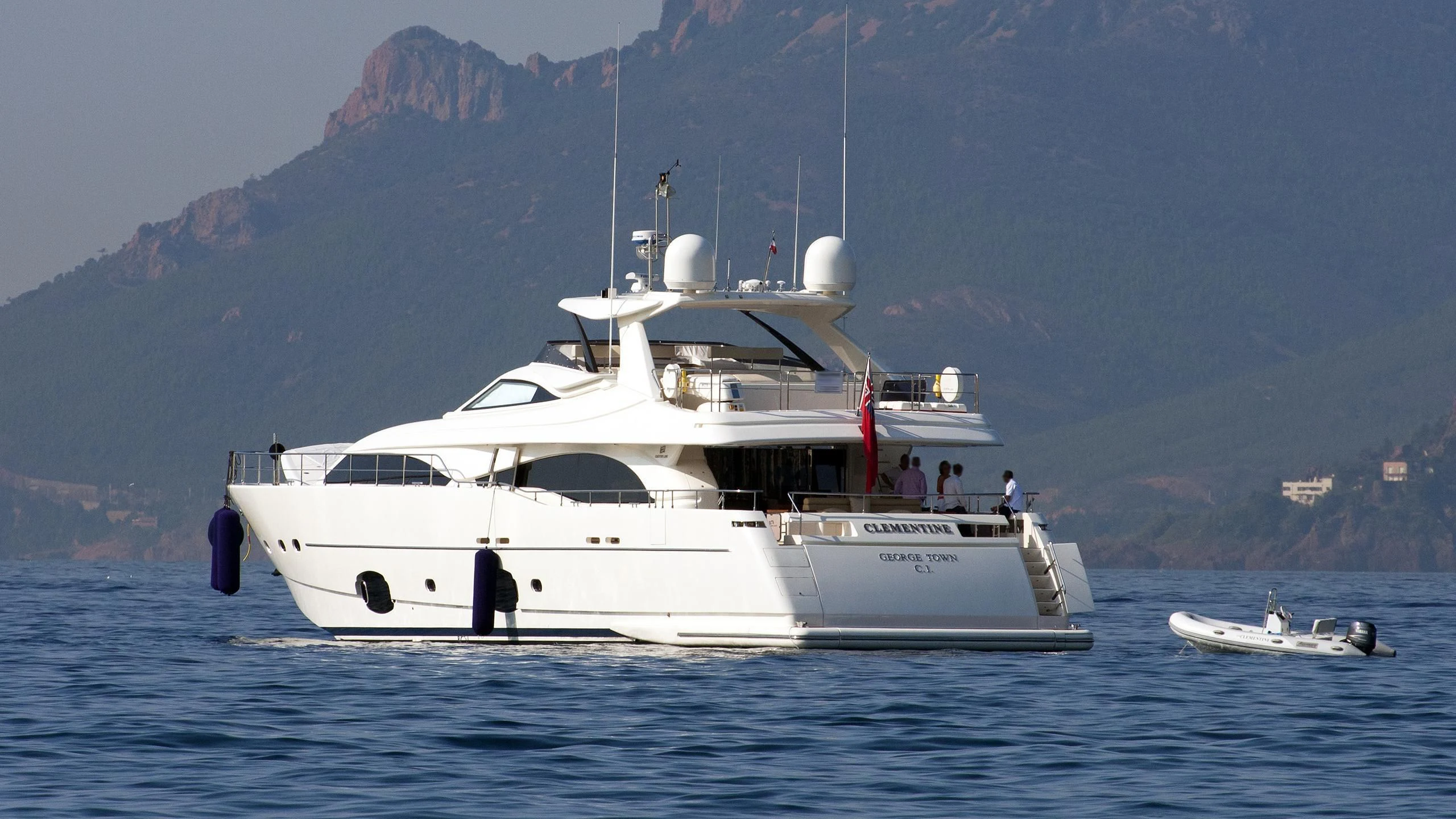 a white boat in the water aboard CEYLANIM Yacht for Sale