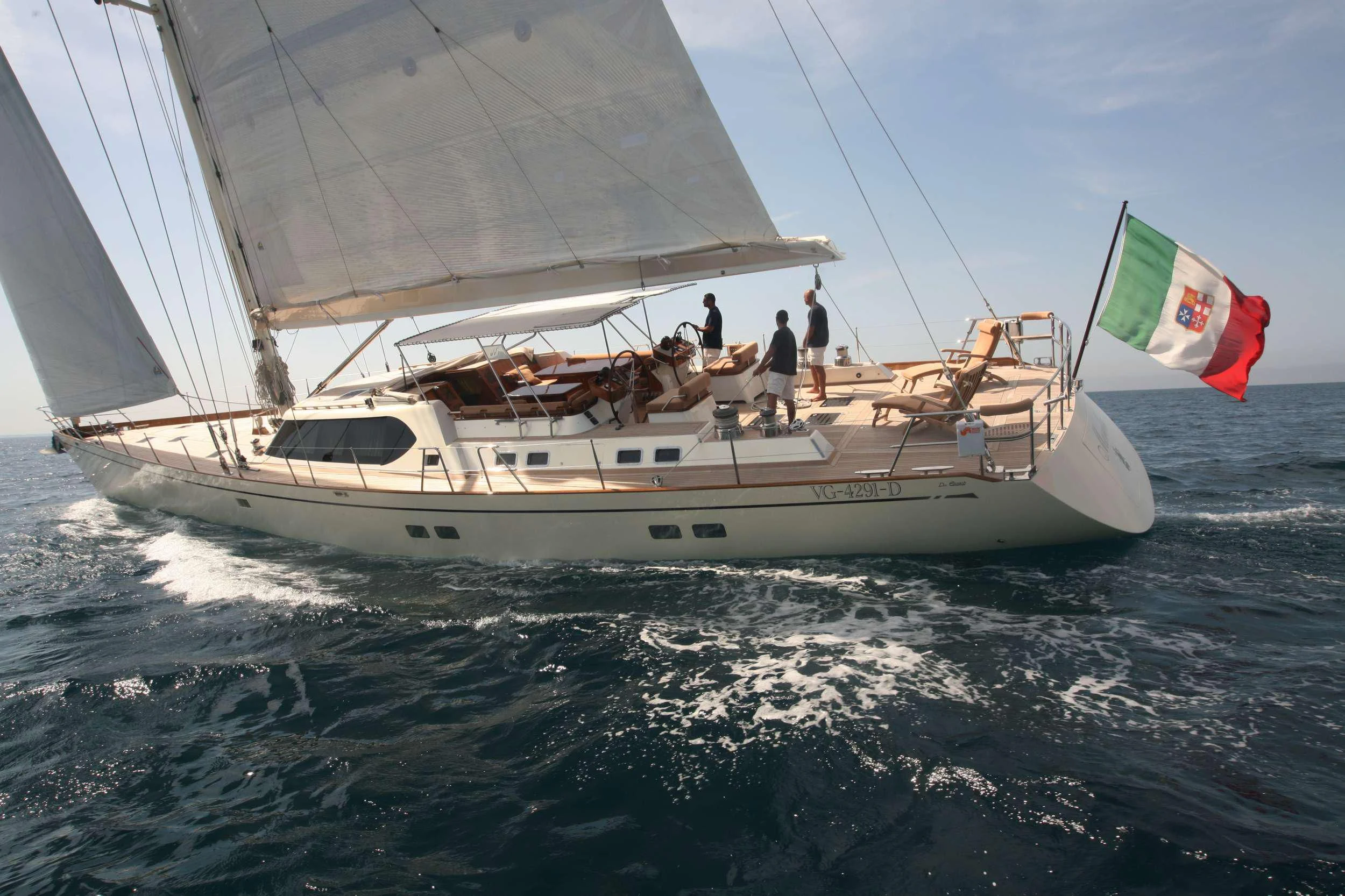 a boat sailing on the sea aboard MARELLA Yacht for Sale