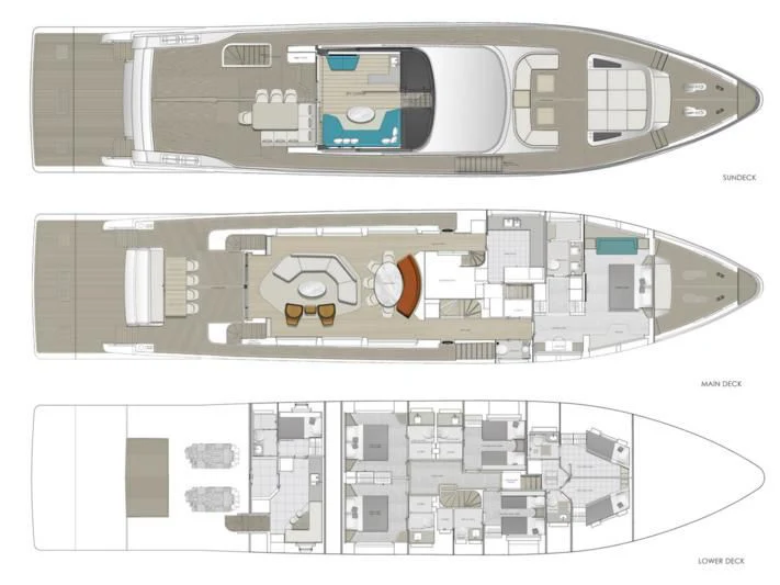 diagram, engineering drawing aboard NAHAR Yacht for Sale
