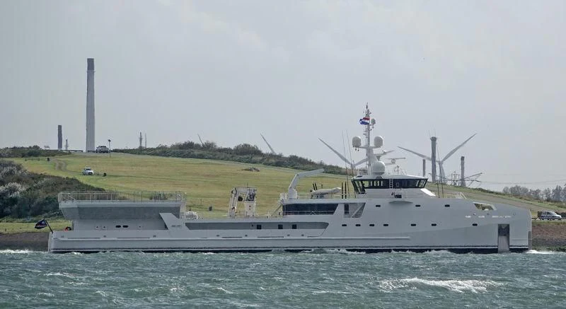 a large ship in the water aboard GAME CHANGER Yacht for Sale
