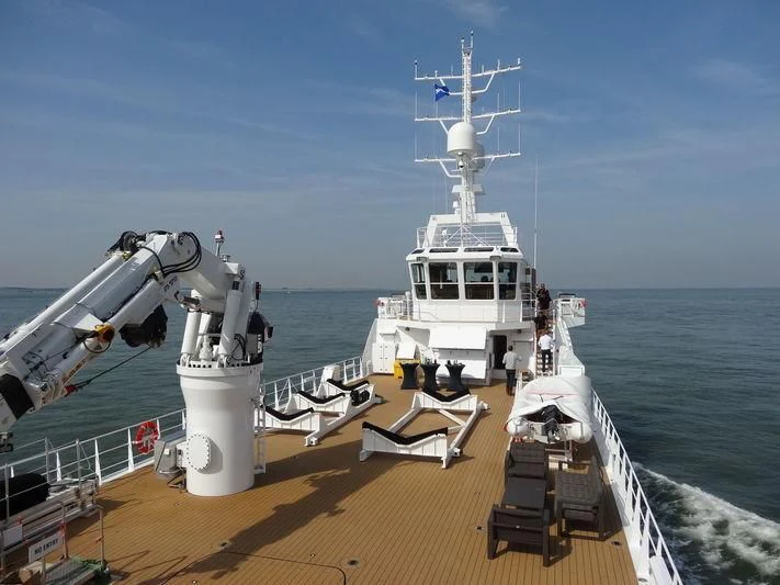 a ship on the water aboard GAME CHANGER Yacht for Sale