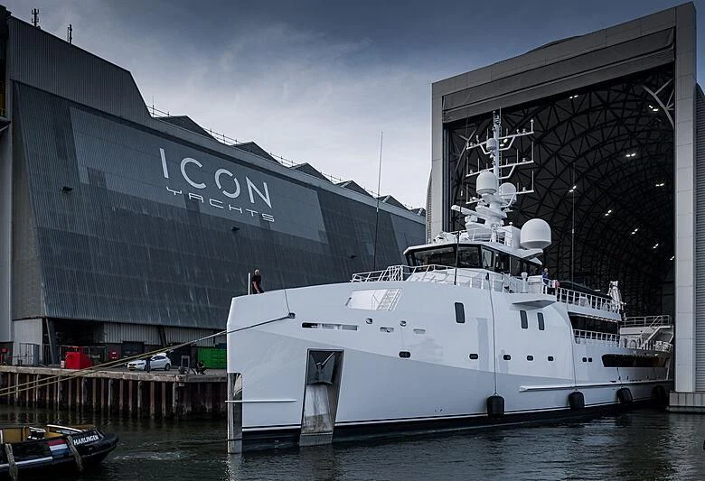 a large white boat aboard GAME CHANGER Yacht for Sale