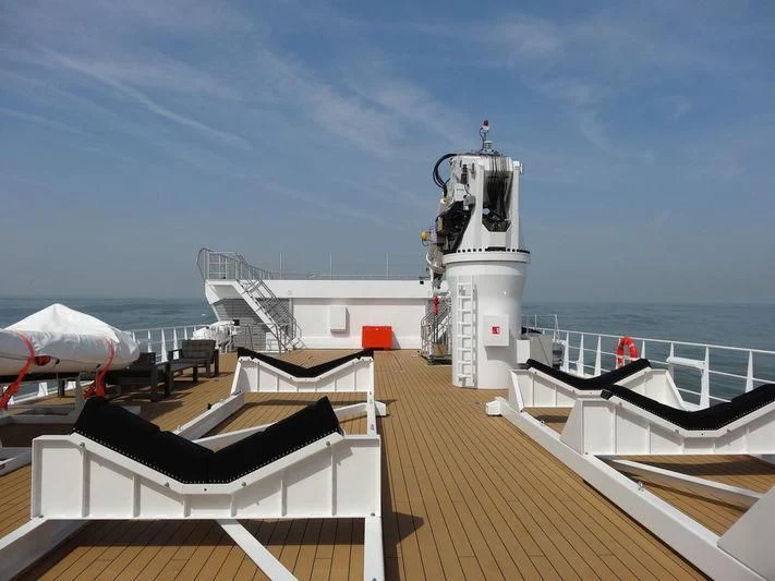 a space shuttle on a deck aboard GAME CHANGER Yacht for Sale