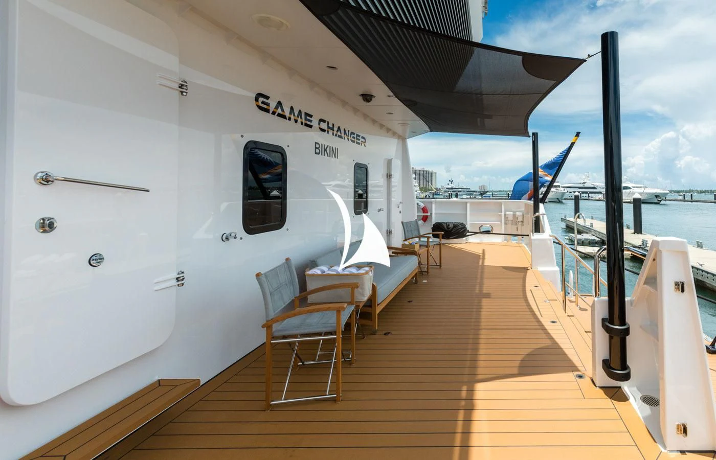 a boat on the water aboard GAME CHANGER Yacht for Sale