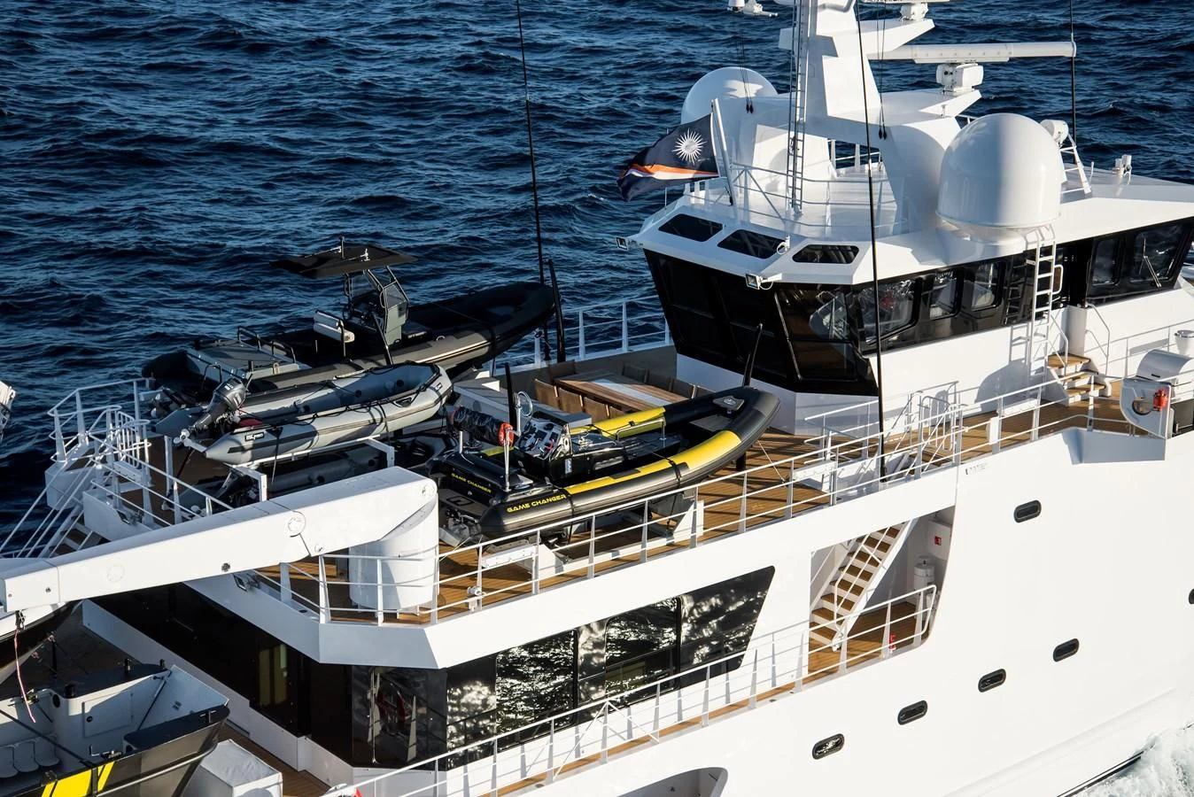 a boat on the water aboard GAME CHANGER Yacht for Sale